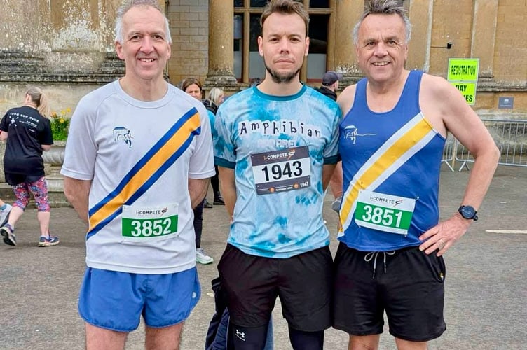 Jeremy Creasey (left),  Martin Blakebrough (right) and his son Luke headed to the  beautiful Cotswolds to take on the Westonbirt House Easter half marathon