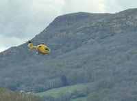 
Yellow chopper on the Skirrid gets onlookers in a whirl!  