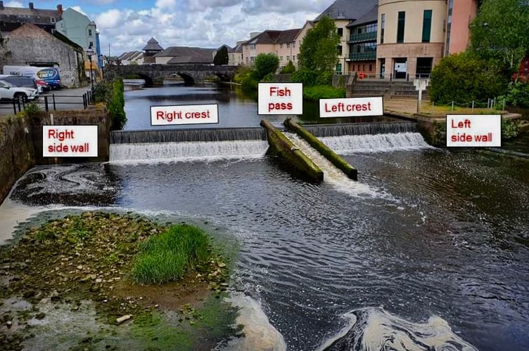 The Haverfordwest weir where the tragedy happened