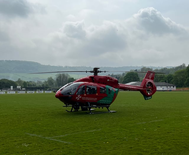 Air ambulance lands at Chippenham ground