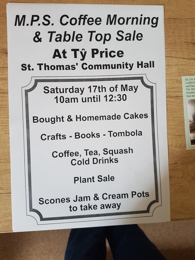 M.P.S coffee morning at St Thomas Community hall