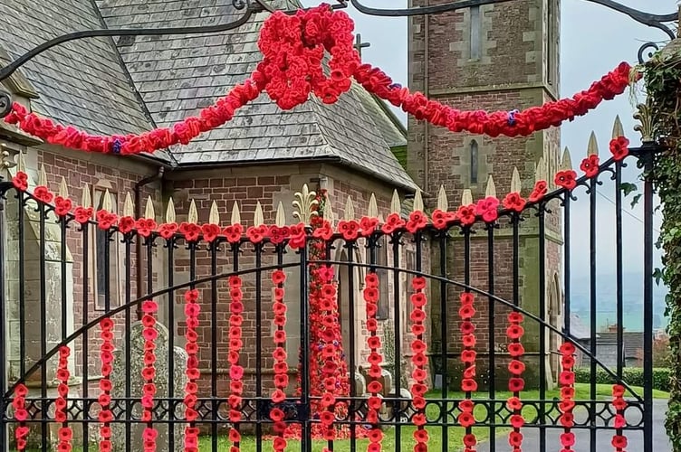 Wyesham WI decorated the gates of the church for Remembrance in 2024
