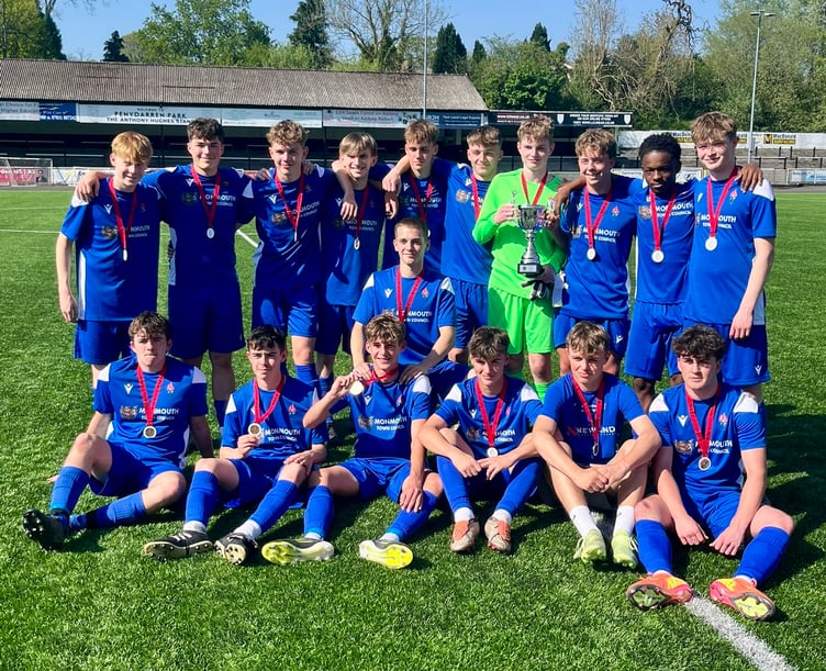 Monmouth Comprehensive School's football team have won the Welsh Schools U18s Cup for the first time ever