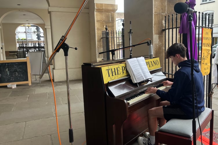 Osian Jones- one of the musicians on the 'People's Piano'