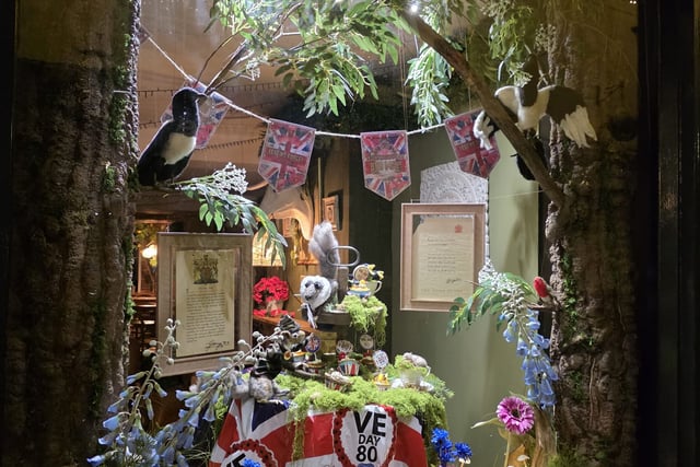Monmouth's VE Day window tributes