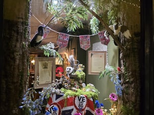 Monmouth's VE Day window tributes