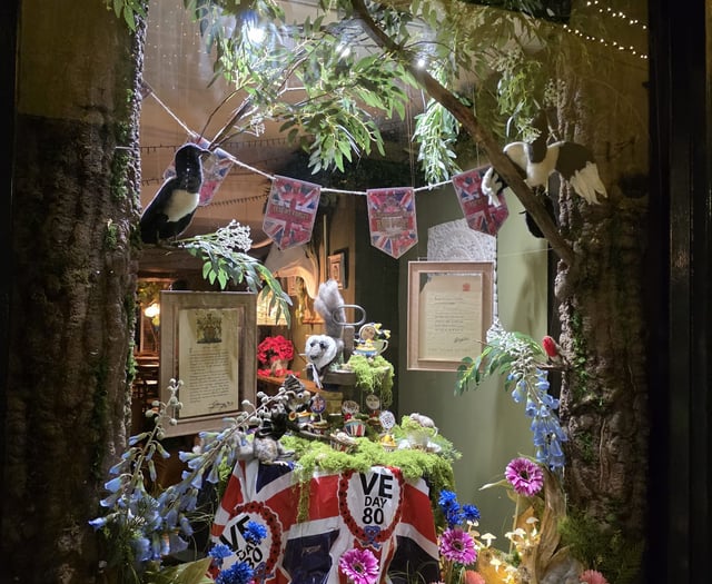 Monmouth's VE Day window tributes