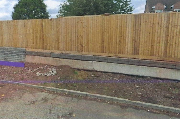 The blocked off extended garden at Monnow Keep