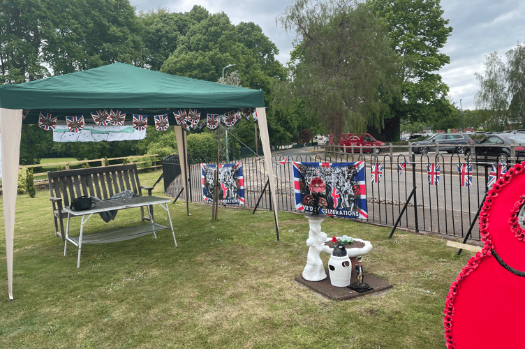 The display for the VE commemoration event in Monmouth