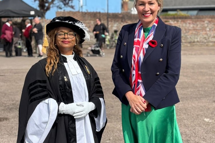 Laura Anne Jones pictured at the VE Day Public Service of Commemoration in Monmouth