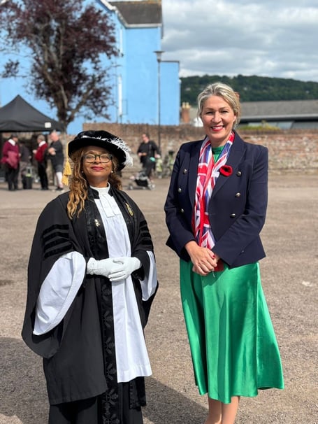 Laura Anne Jones pictured at the VE Day Public Service of Commemoration in Monmouth