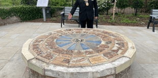 Monmouth millennium mosaic wheel repairs underway