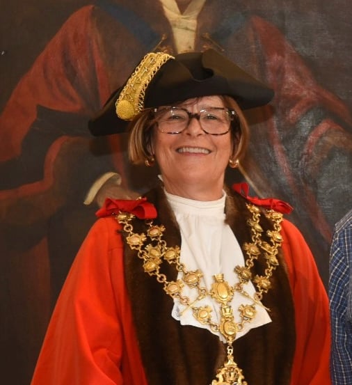 Mayor of Monmouth Cllr Jackie Atkin and deputy Mayor Rob Barrell