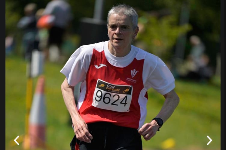 Sarah Heath rurannning for Wales at the Shrewsbury 5k festival