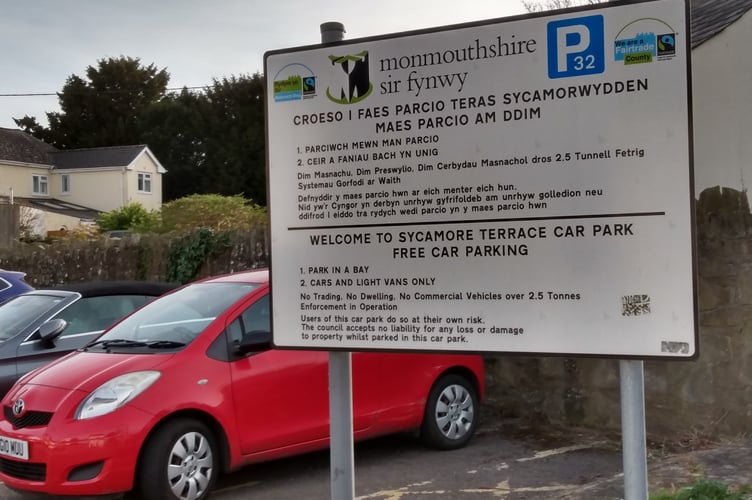 A free council car park in Monmouthshire