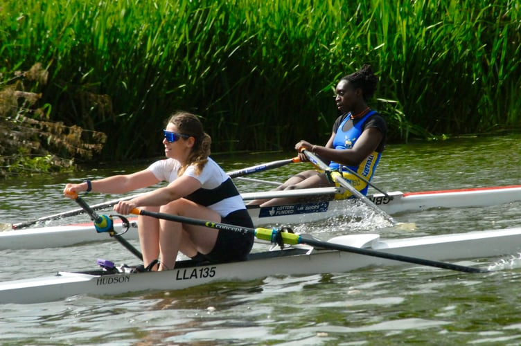Scullers fight it out on the Wye at Monmouth Regatta