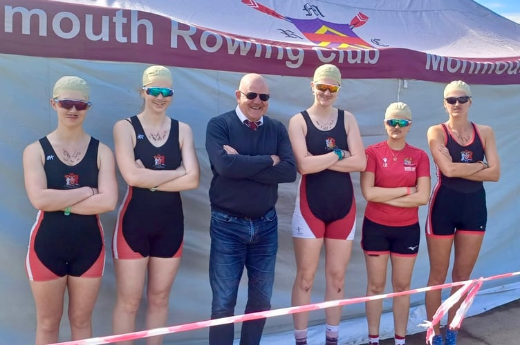 Monmouth Regatta commentator Scott Hazeldine felt a cut above alongside the 'shaven' headed Cardiff University crew