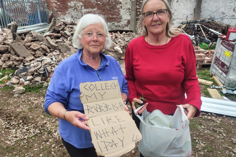 Yvonne and Denise with the spiteful notice