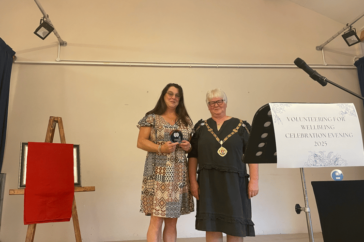 The group volunteer award given out by the mayor of Usk-Diane Richards for the winner Nicola Morse but was collected by Jo Prelevic Volunteer co-ordinator