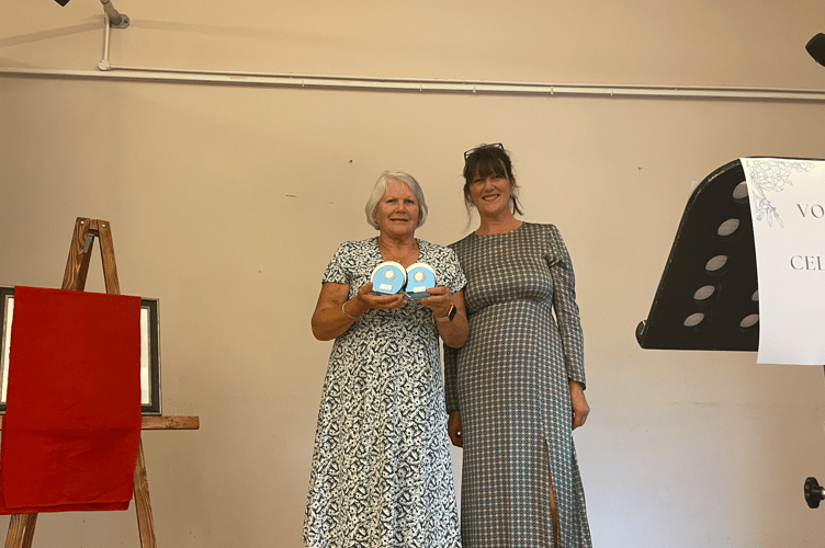 The charity shop volunteer award was presented by Miranda Thomason GAVO, to Ruth Francis and Ellen Davis but was collected by Shirley Knight