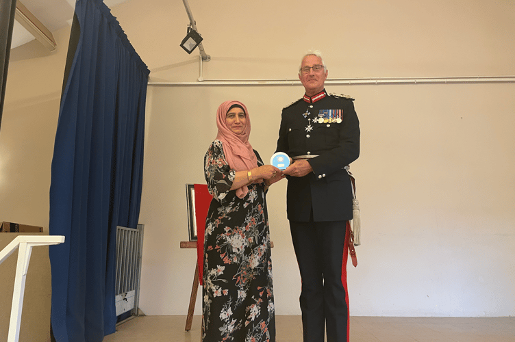 The community involvement award was presented by the Lord Lieutenant of Gwent to Ruby Rishi