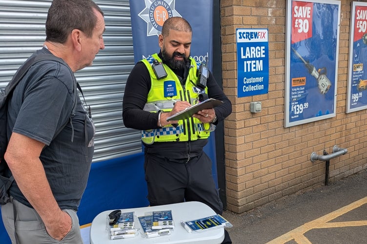 The advice surgery at Screwfix target crime prevention