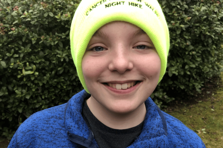 Tom Walker on his walk for the Brecon Beacons night hike in aid of Cancer Research Wales