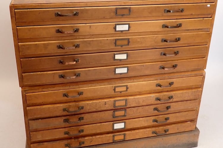 Vintage Plan Chest