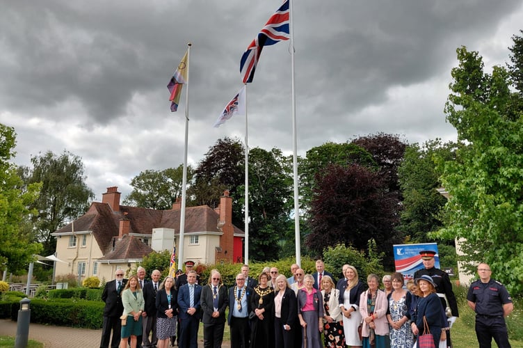 Raising of the Armed Forces Flag at County Hall, Usk