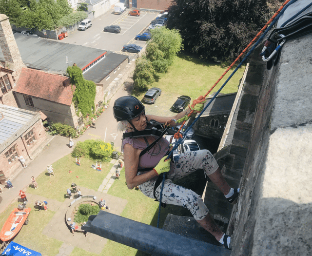 Roslyn leads the way at charity abseil