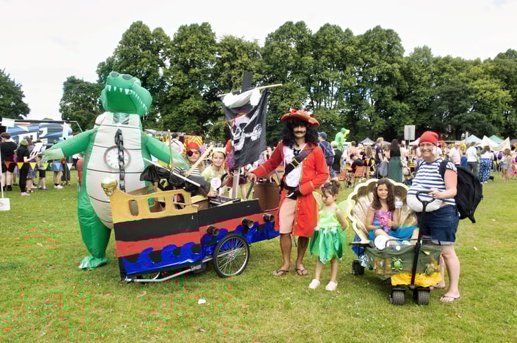 The Layne family win the wheeled category with Hook's pirate ship complete with crocodile