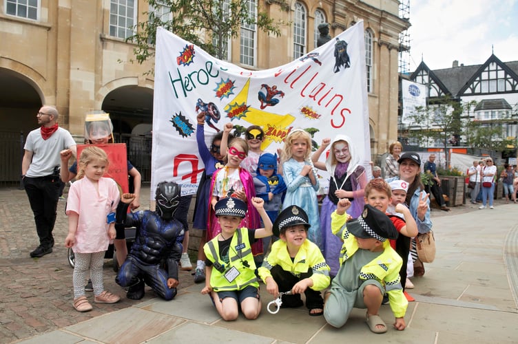 Overmonnow School's entry in the Heroes and Villians category