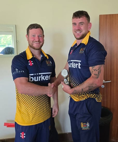 Matt Jones, right,  and Adam Roberts both scored half centuries for Monmouth