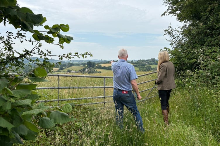 Senedd member Laura Ann Jones and Phil Murphy at the controversial site