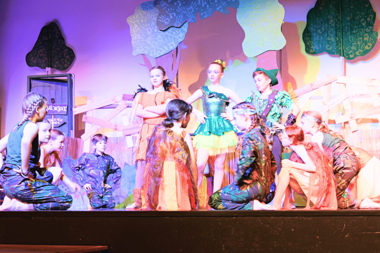 Peter Pan and Tinkerbell with the Brave Girls