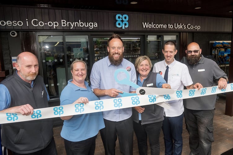 (L-R) Alistair Rimmer, Hannah Edwards, Store manager Marcus Triggs, Sian Haines, Owain Hale and Scott Eades