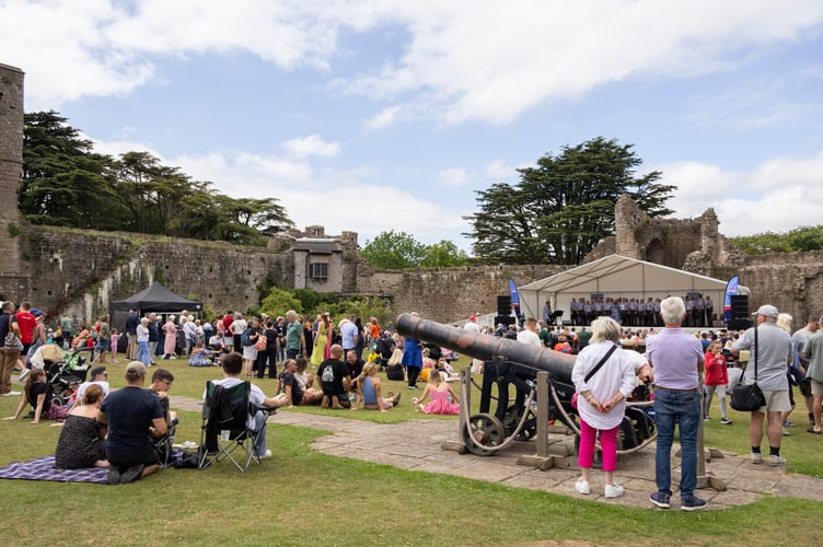 Crowds inside Caldicot Castle during the event