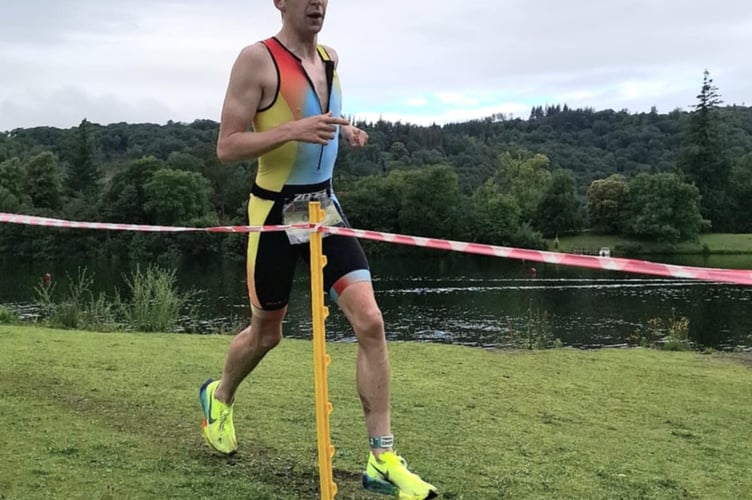 Jak Smith at the Windermere standard triathlon in Bowness