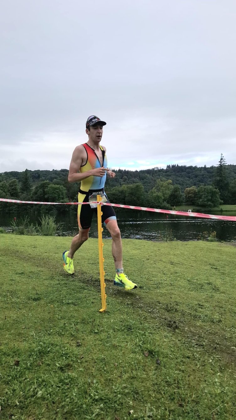 Jak Smith at the Windermere standard triathlon in Bowness
