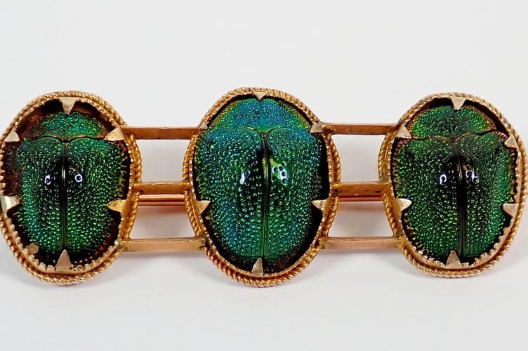 Victorian Scarab Beetle Brooch