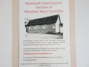 Monmouth by-election polling card chaos