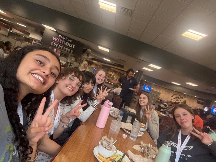 Y12 student, Holly Bisson, (right) with other delegates