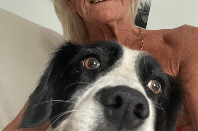 Jane Angel and her dog Tess 