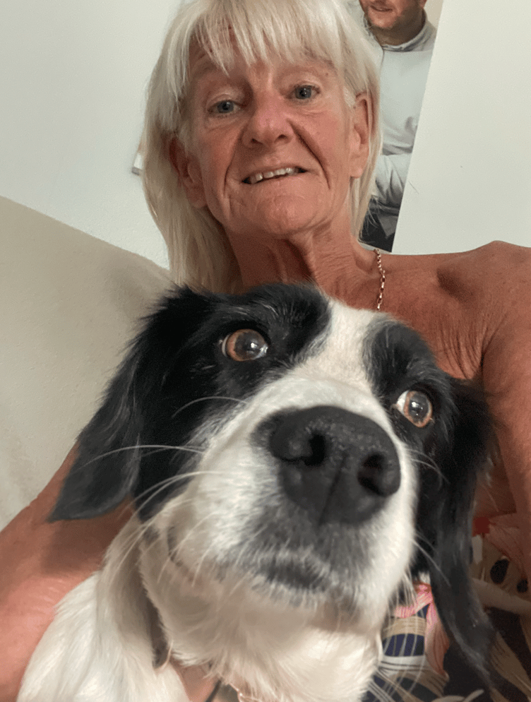 Jane Angel and her dog Tess