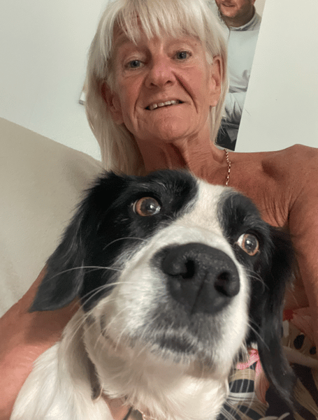 Jane Angel and her dog Tess 