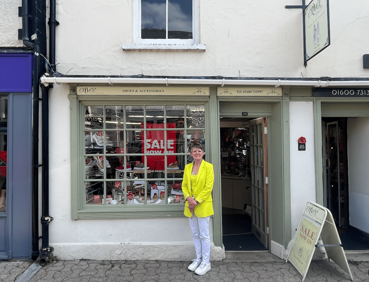 Yvonne Perry the owner of Envee shoes and accessory shop in Monmouth