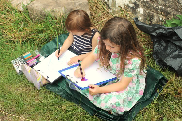 Drawing the butterflies and bugs