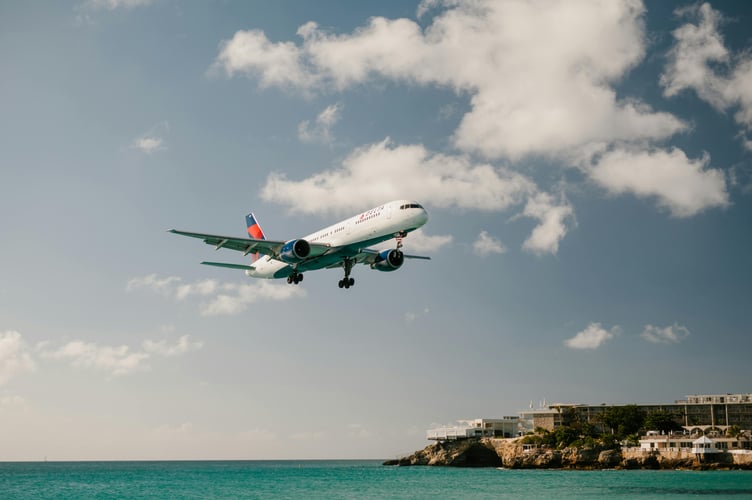 Flight over sea