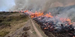 Mountainside wildfire started deliberately, say firefighters