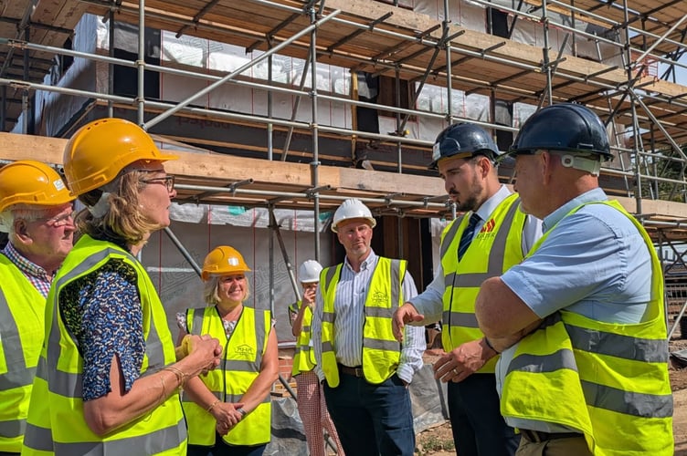 Catherine Fookes with Monmouth Housing Associate on a Building Site visit